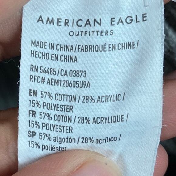 American Eagle Mens Sweater Gray Button Front Shawl Neck Knit Cotton Blend XL - Picture 7 of 12